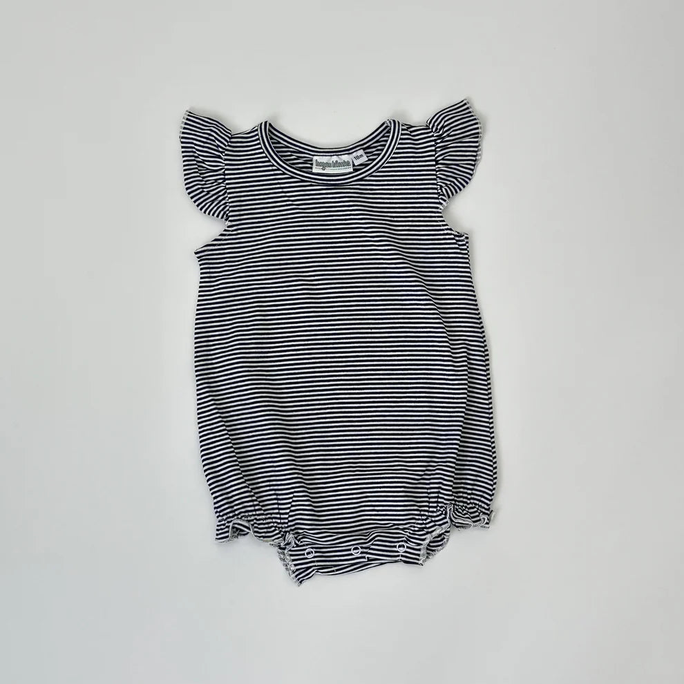 Knit Stripe Flutter Sleeve Bubble with Packer design