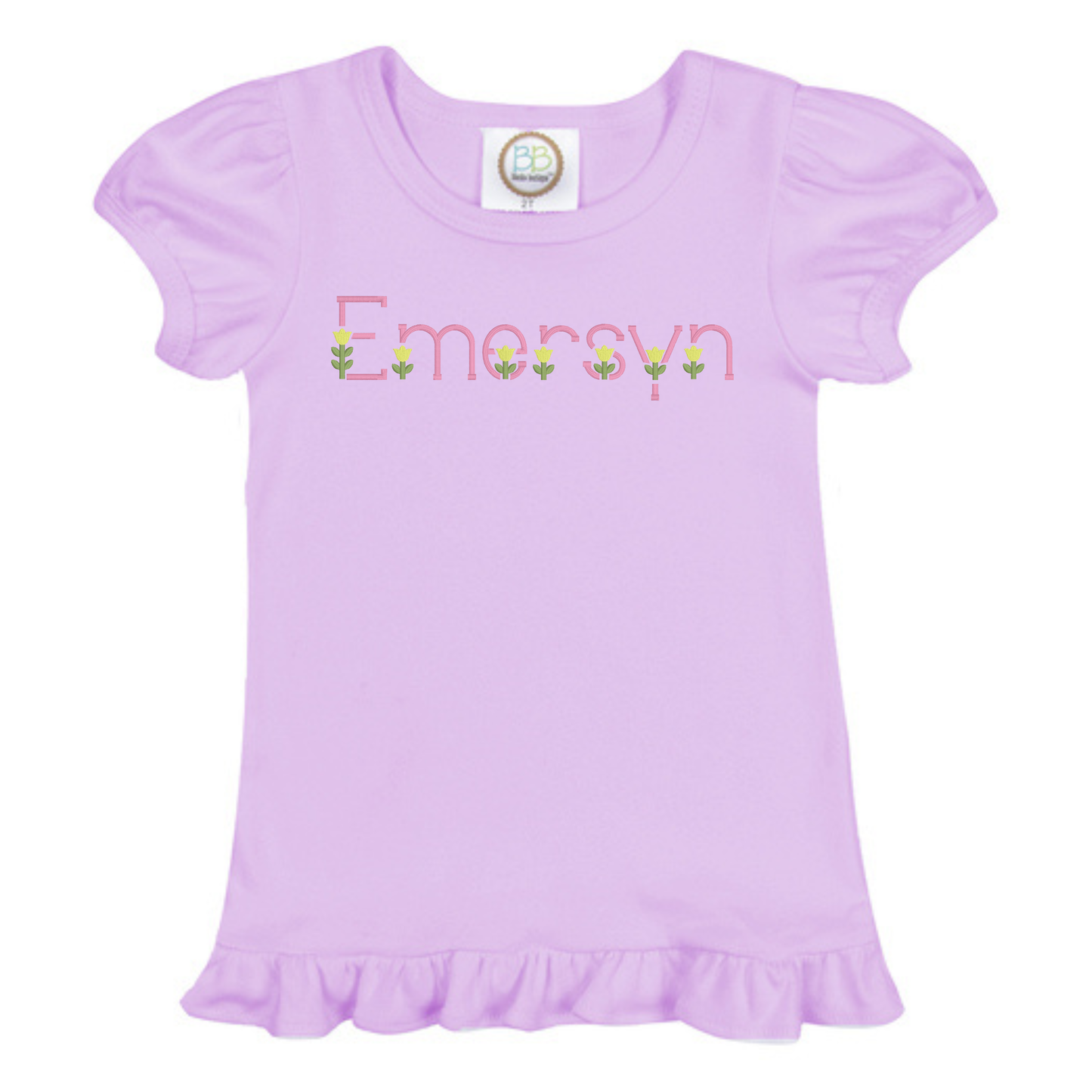 Floral Font monogram T-shirt