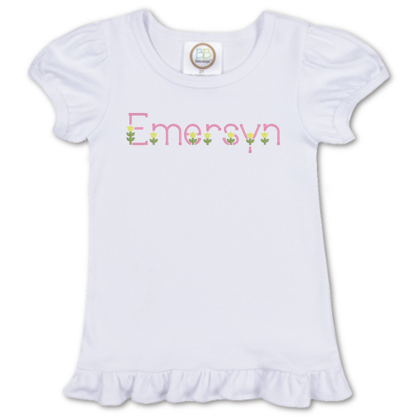 Floral Font monogram T-shirt