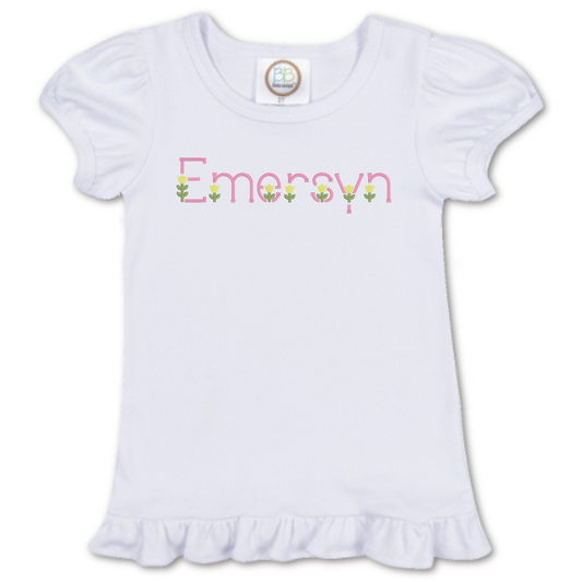 Floral Font monogram T-shirt