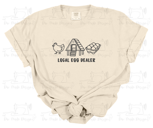 Local Egg Dealer embroidery T-shirt