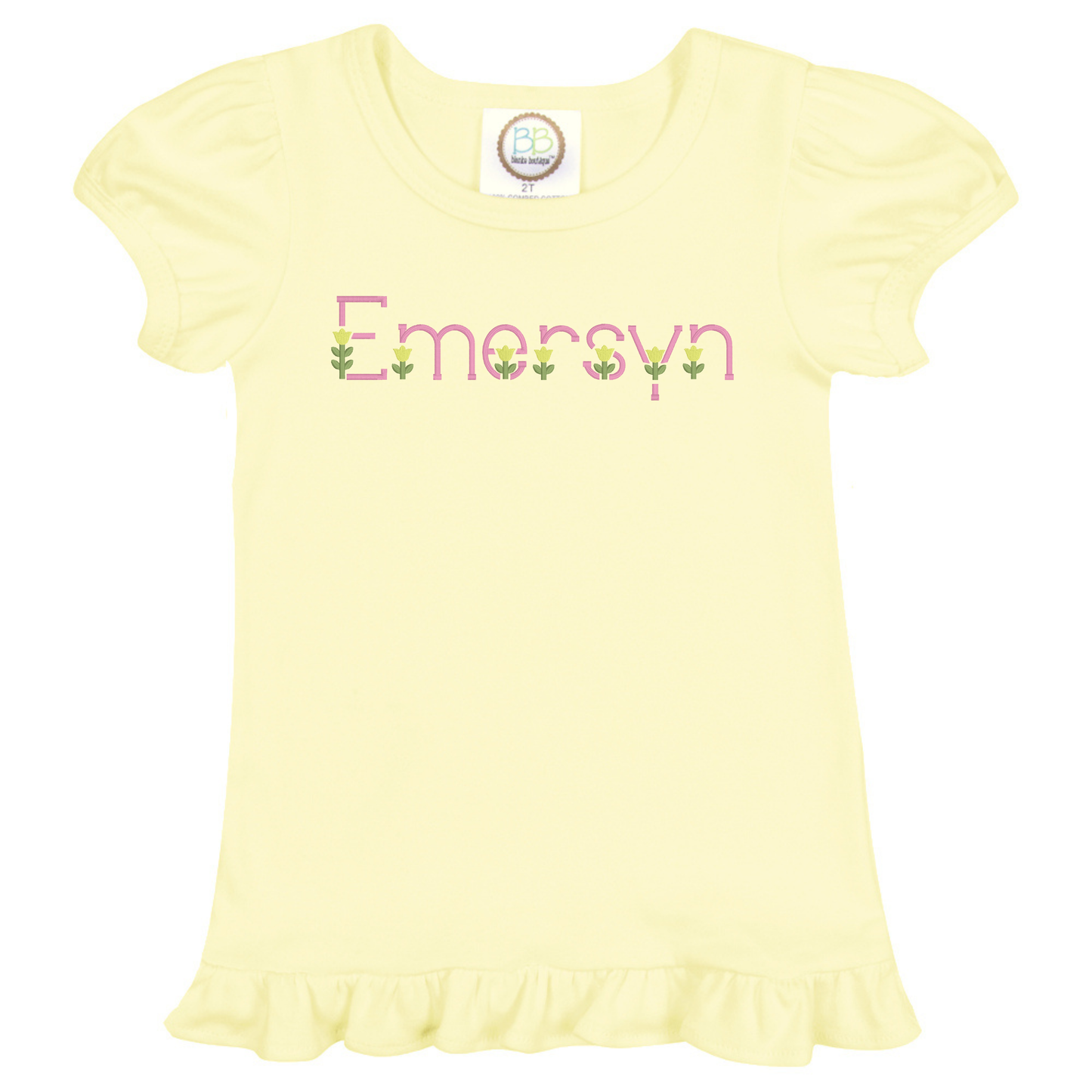 Floral Font monogram T-shirt