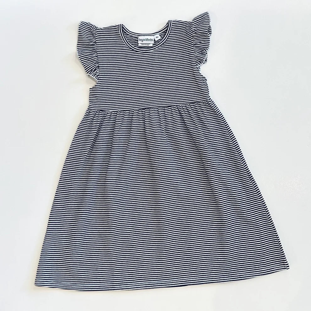 Knit Stripe Flutter Sleeve Dress with Packer monogram