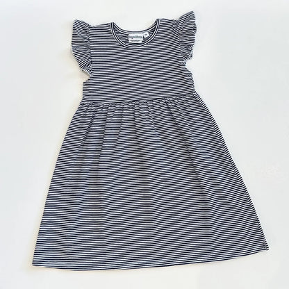 Knit Stripe Flutter Sleeve Dress with Packer monogram