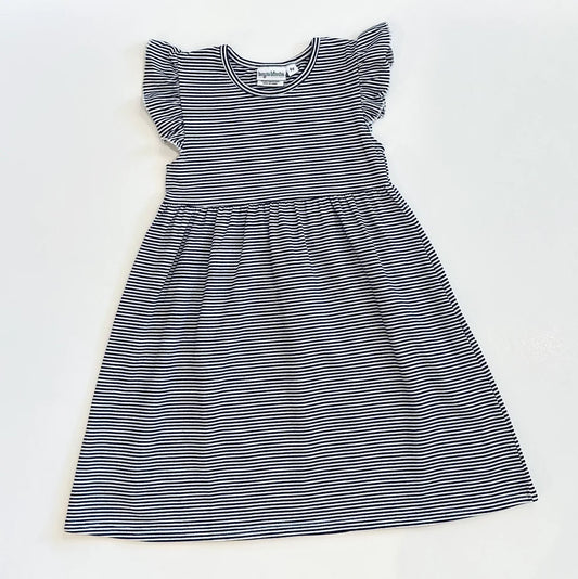 Knit Stripe Flutter Sleeve Dress with Packer monogram