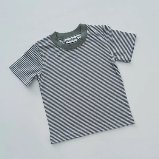 Knit Stripe Short Sleeve Shirt with Packer design