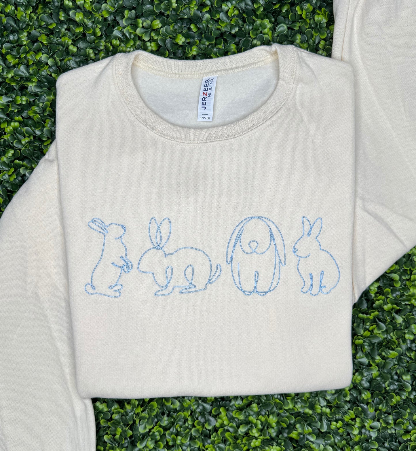 Easter bunny outline crewneck sweatshirt