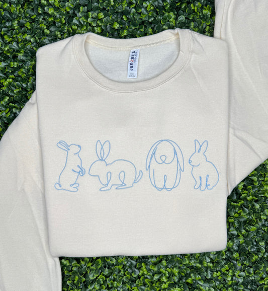 Easter bunny outline crewneck sweatshirt