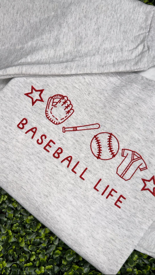 Baseball life crewneck sweatshirt