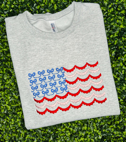 Patriotic flag crewneck