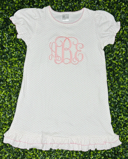 Bitty dot dress with monogram