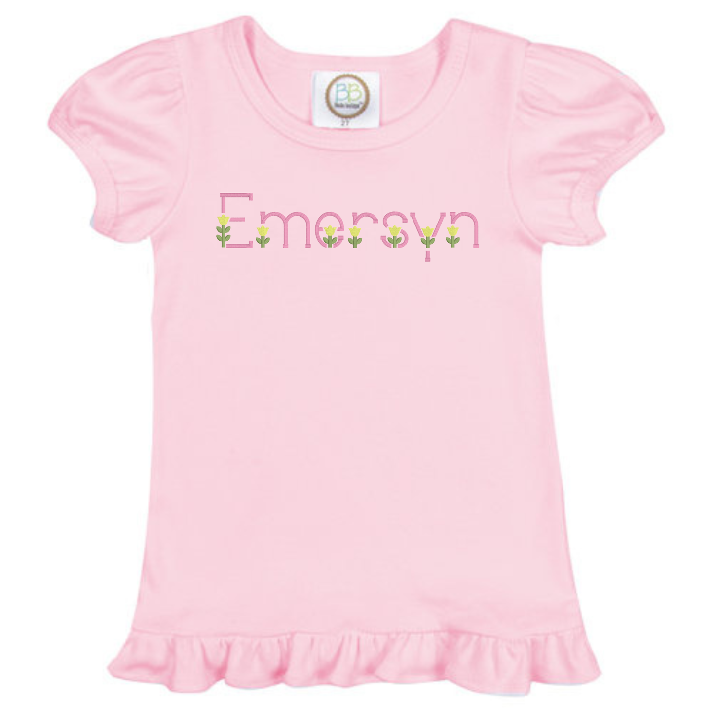 Floral Font monogram T-shirt