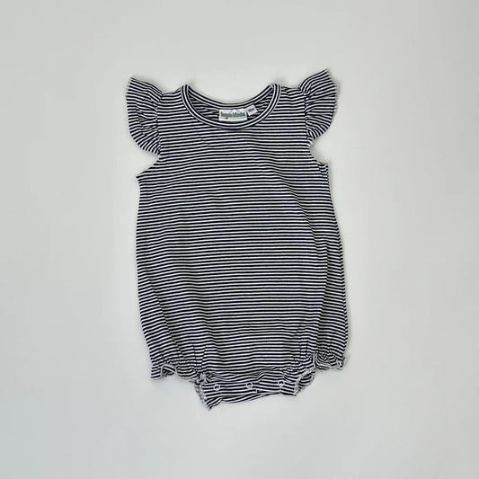 Knit Stripe Flutter Sleeve Bubble with Packer design